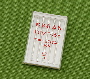 Иглы Топ Стич ORGAN №90, 5шт, для отстрочки, обработки петель, декор.работ