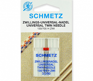 Иглы стандартные двойные SCHMETZ 130/705H ZWI №90/3.0 (1шт)