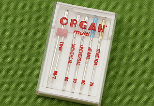 Набор игл Multi Box ORGAN джинс (90), супер стрейч (75), стандарт (80,90), двойные (80/2,0), 5шт