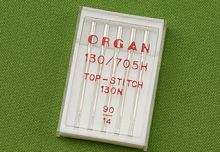 Иглы Топ Стич ORGAN №90, 5шт, для отстрочки, обработки петель, декор.работ